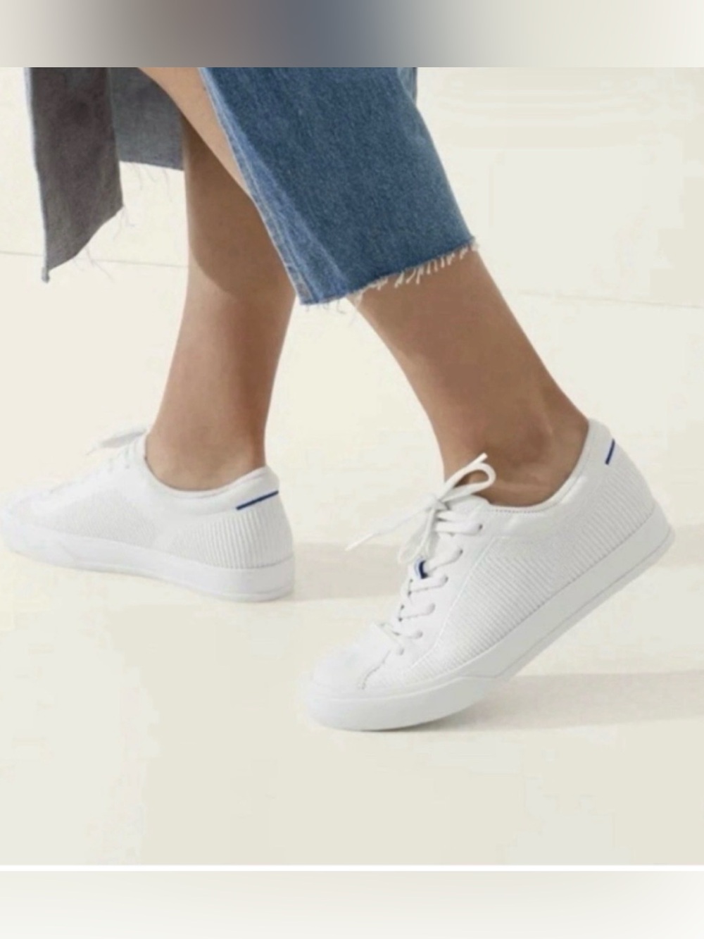 Rothy's The Lace Up Sneaker Bright White Size 8.5